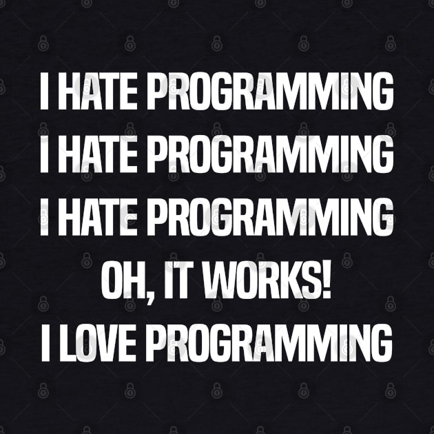 I Hate Programming Funny Programmer Coder Gift by Kuehni